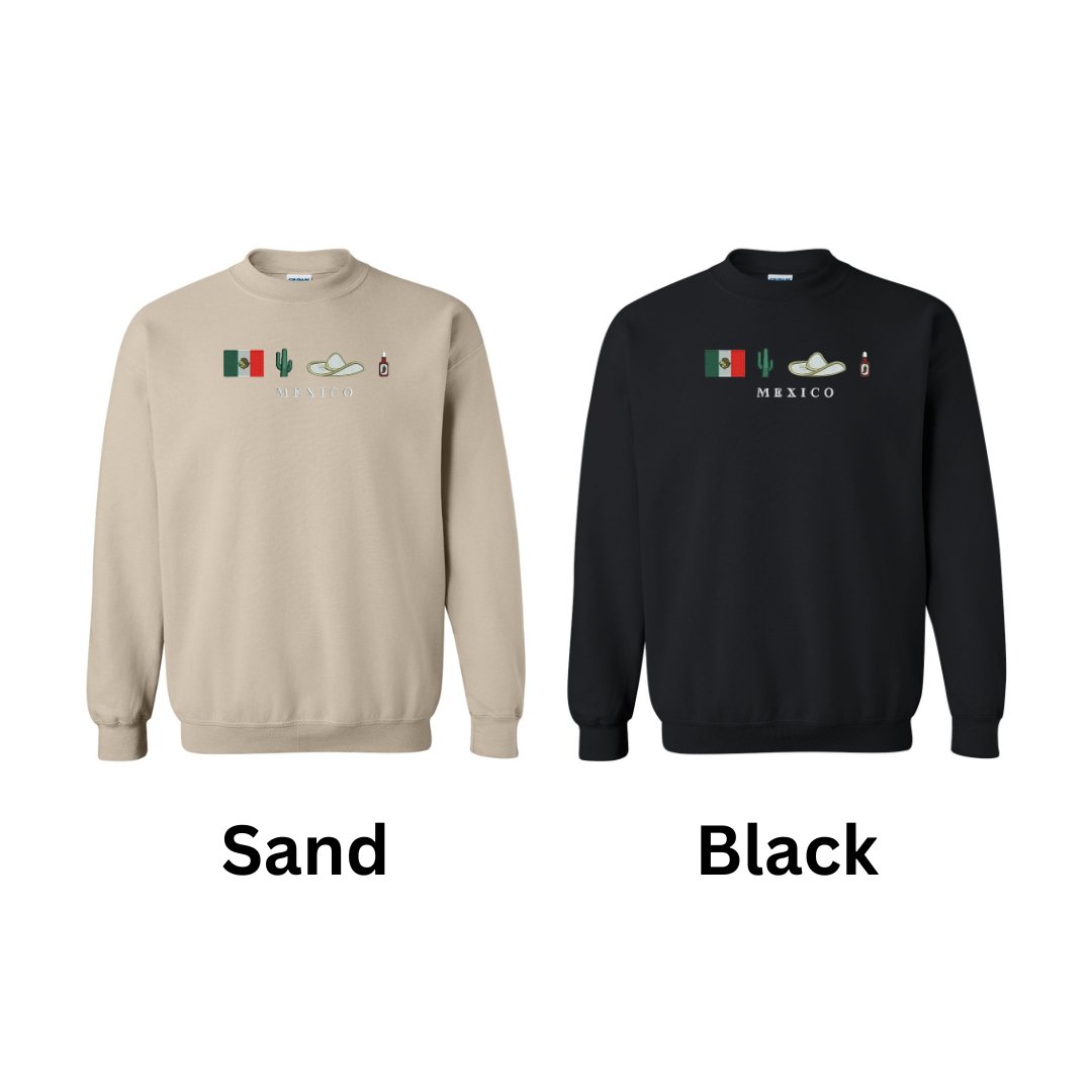Vibrant Mexico Embroidered Sweatshirt - Embroiderzilla