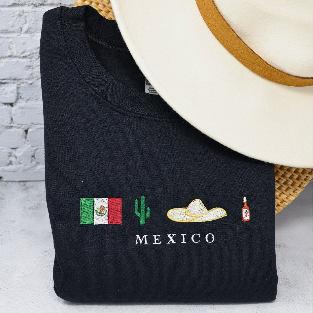Vibrant Mexico Embroidered Sweatshirt - Embroiderzilla