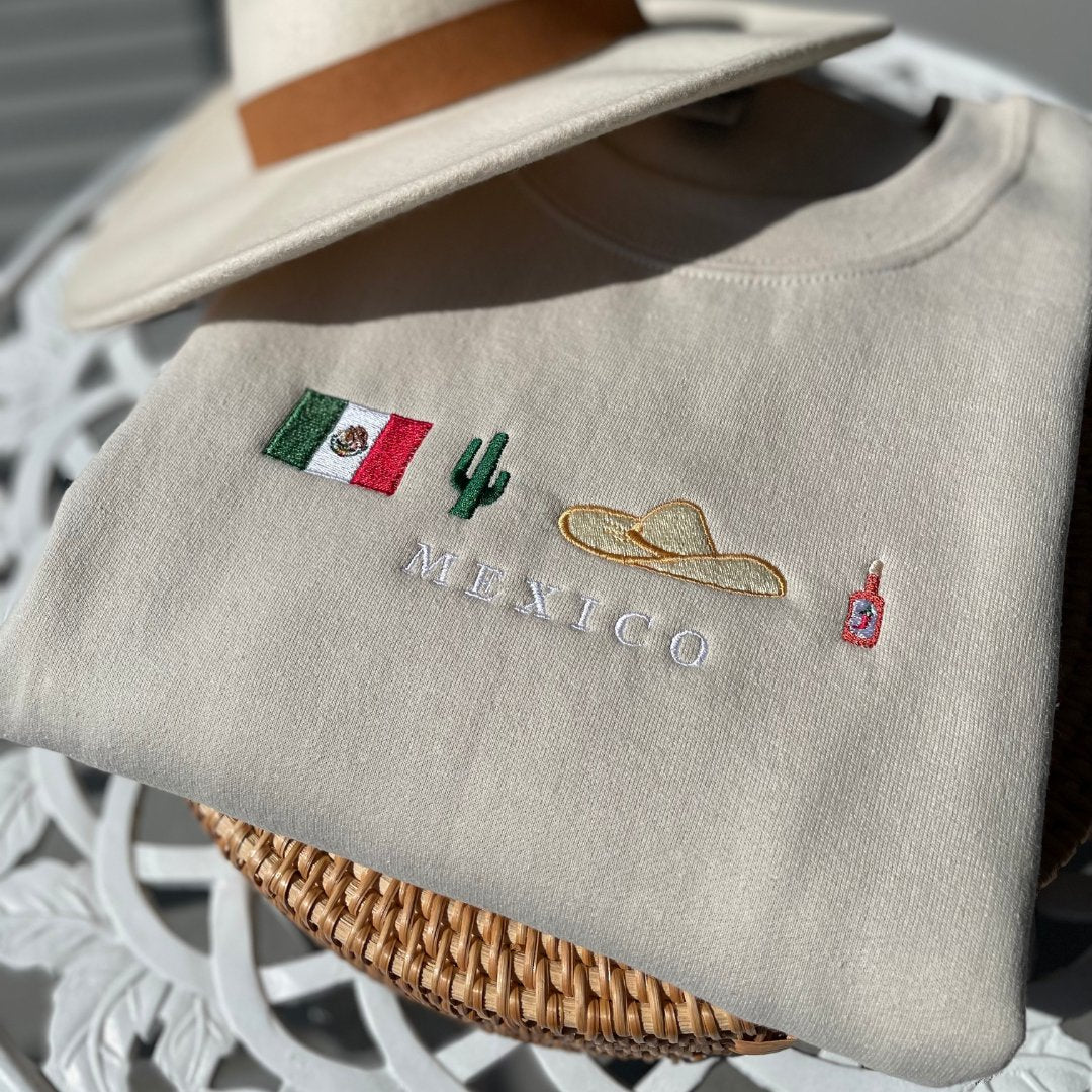 Vibrant Mexico Embroidered Sweatshirt - Embroiderzilla