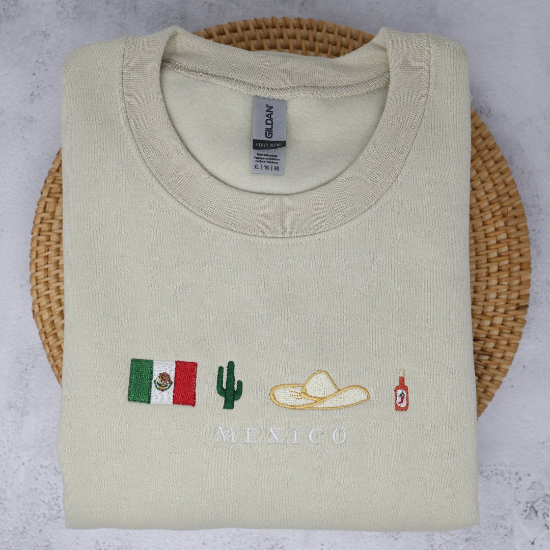 Vibrant Mexico Embroidered Sweatshirt - Embroiderzilla