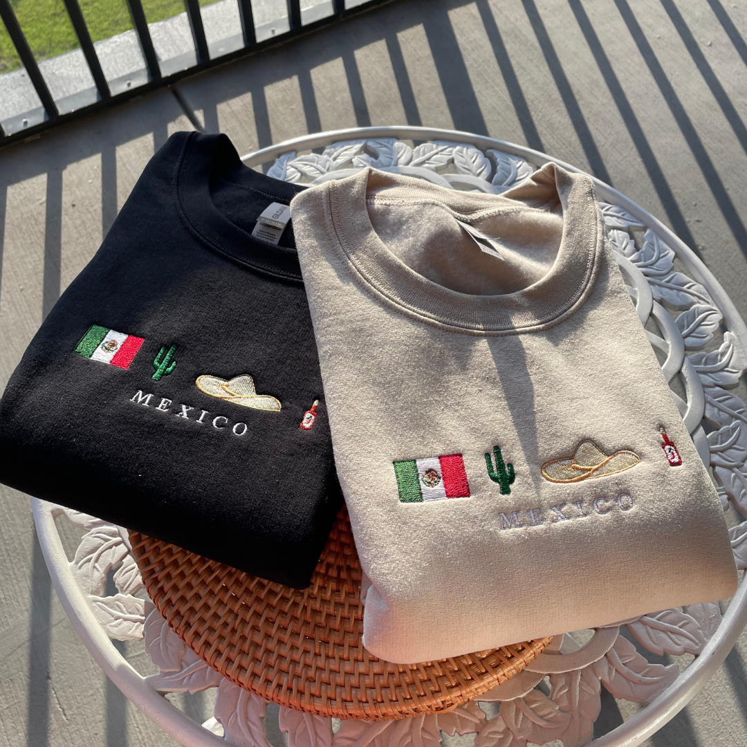 Vibrant Mexico Embroidered Sweatshirt - Embroiderzilla