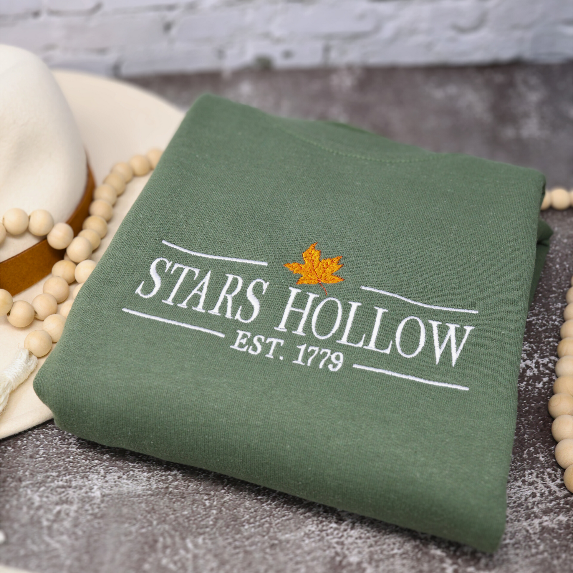 Stars Hollow 1779 Embroidered Crewneck Sweatshirt - Embroiderzilla