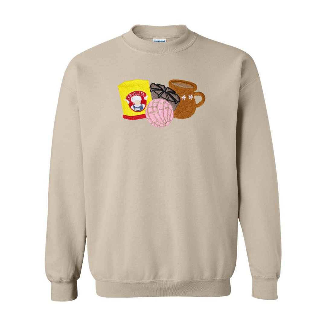 Abuelita Chocolate & Concha Sweet Embroidered Sweater - Embroiderzilla