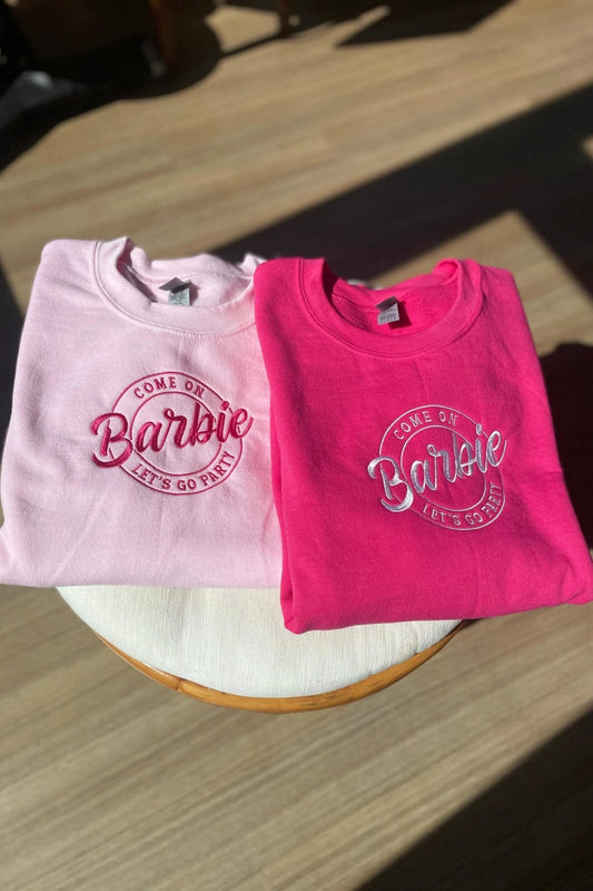 Barbie Embroidered Crewneck Sweatshirt - Embroiderzilla