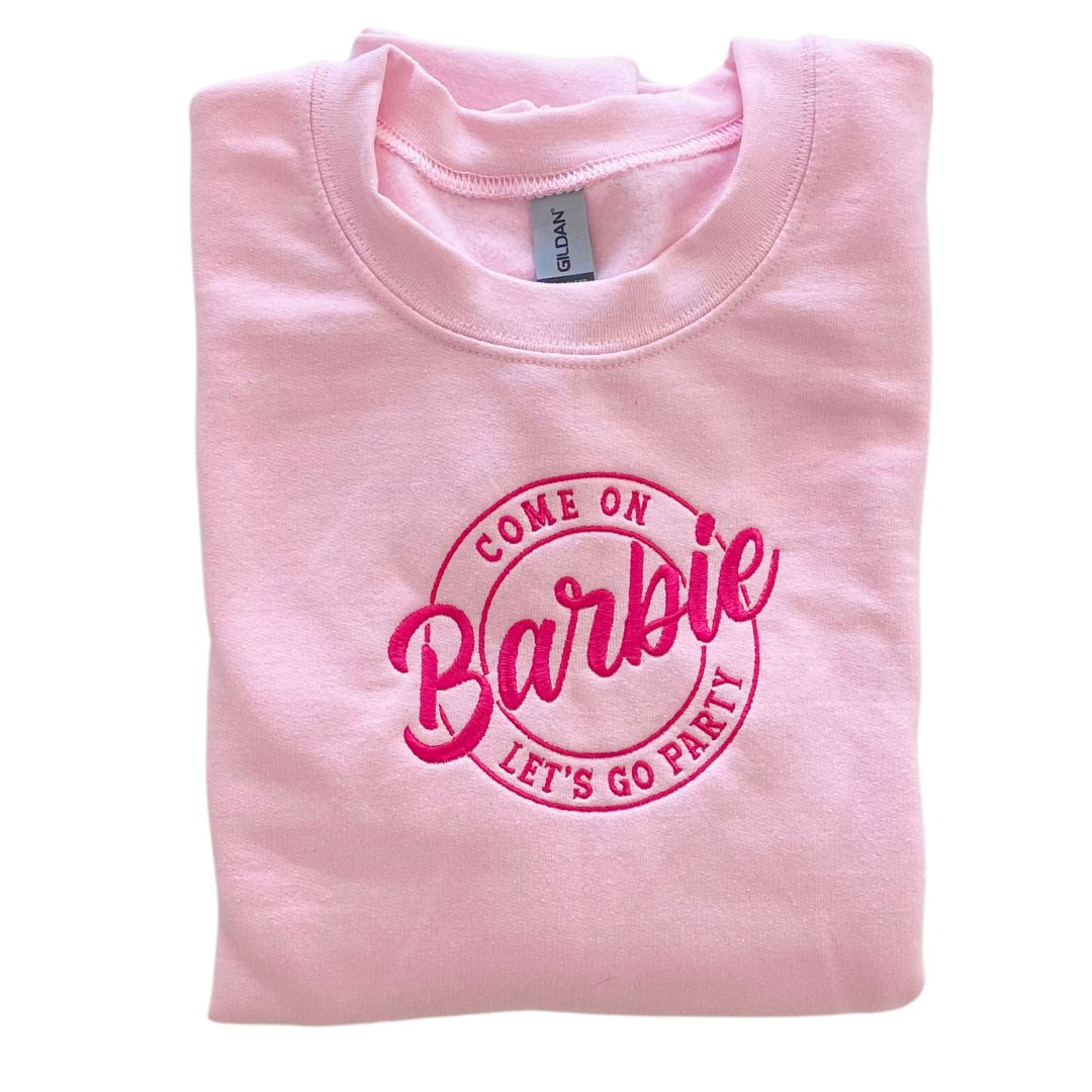 Barbie Embroidered Crewneck Sweatshirt - Embroiderzilla