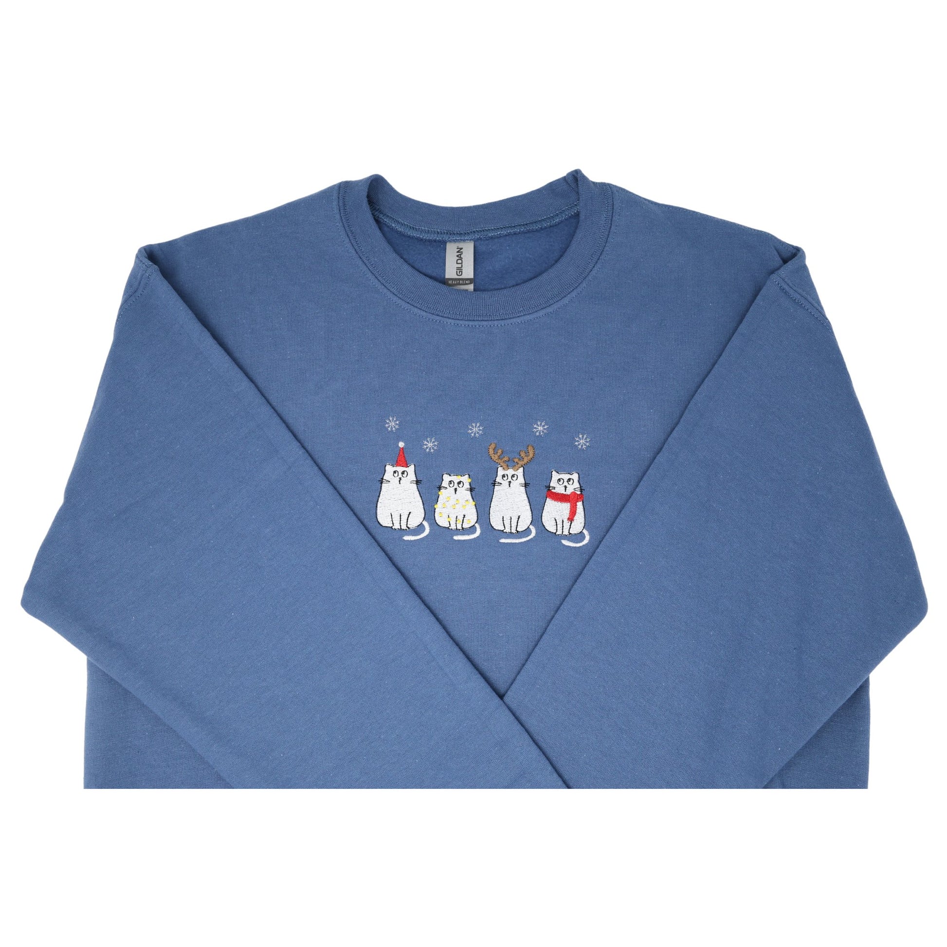 Christmas Cat Crewneck Sweatshirt - Embroiderzilla