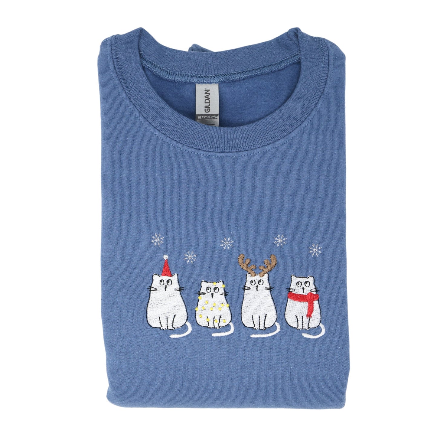 Christmas Cat Crewneck Sweatshirt - Embroiderzilla