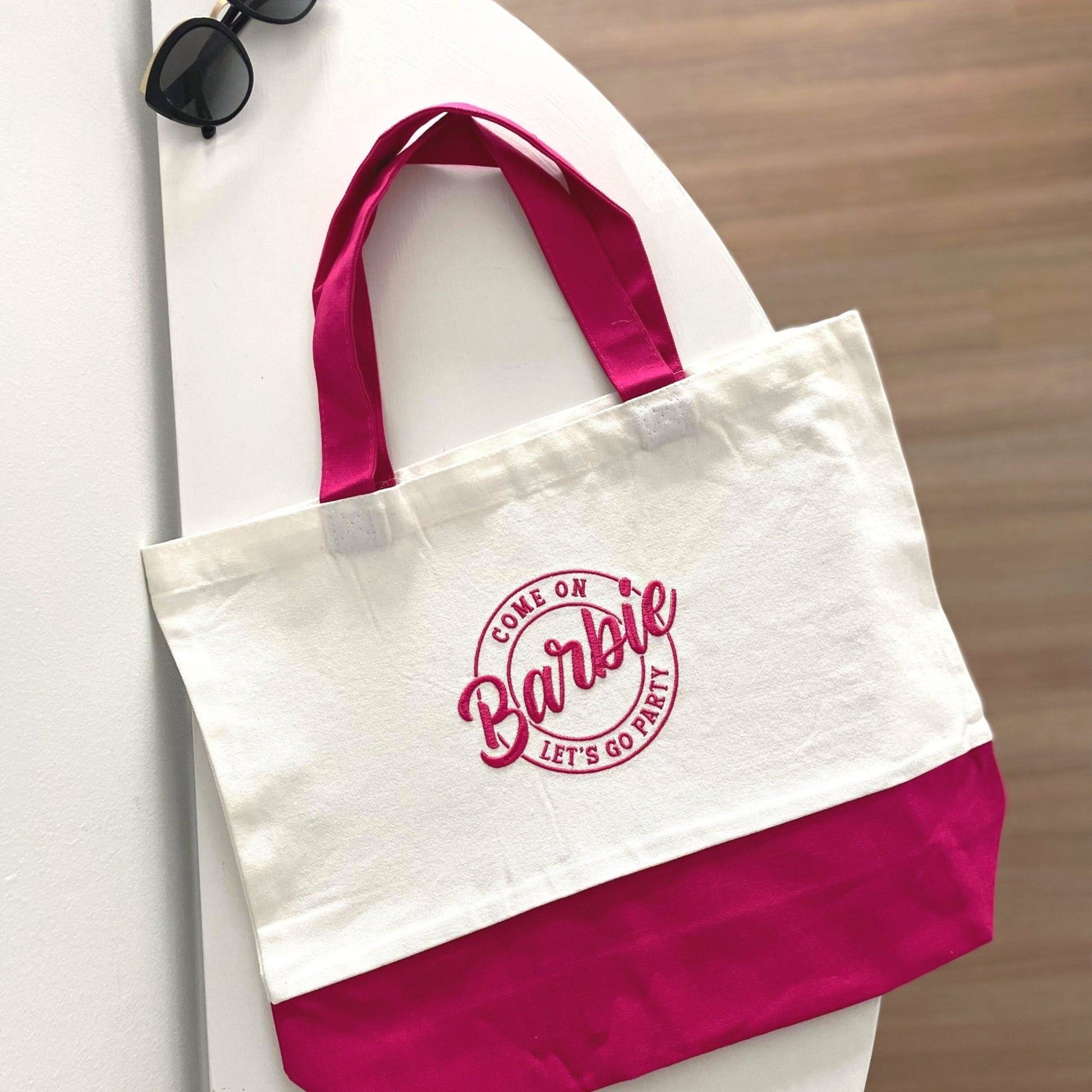 Come on Barbie, Let's Go Party Embroidered Tote Bags - Embroiderzilla