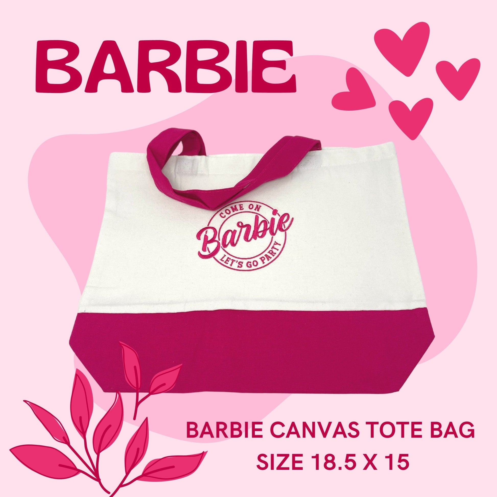 Come on Barbie, Let's Go Party Embroidered Tote Bags - Embroiderzilla