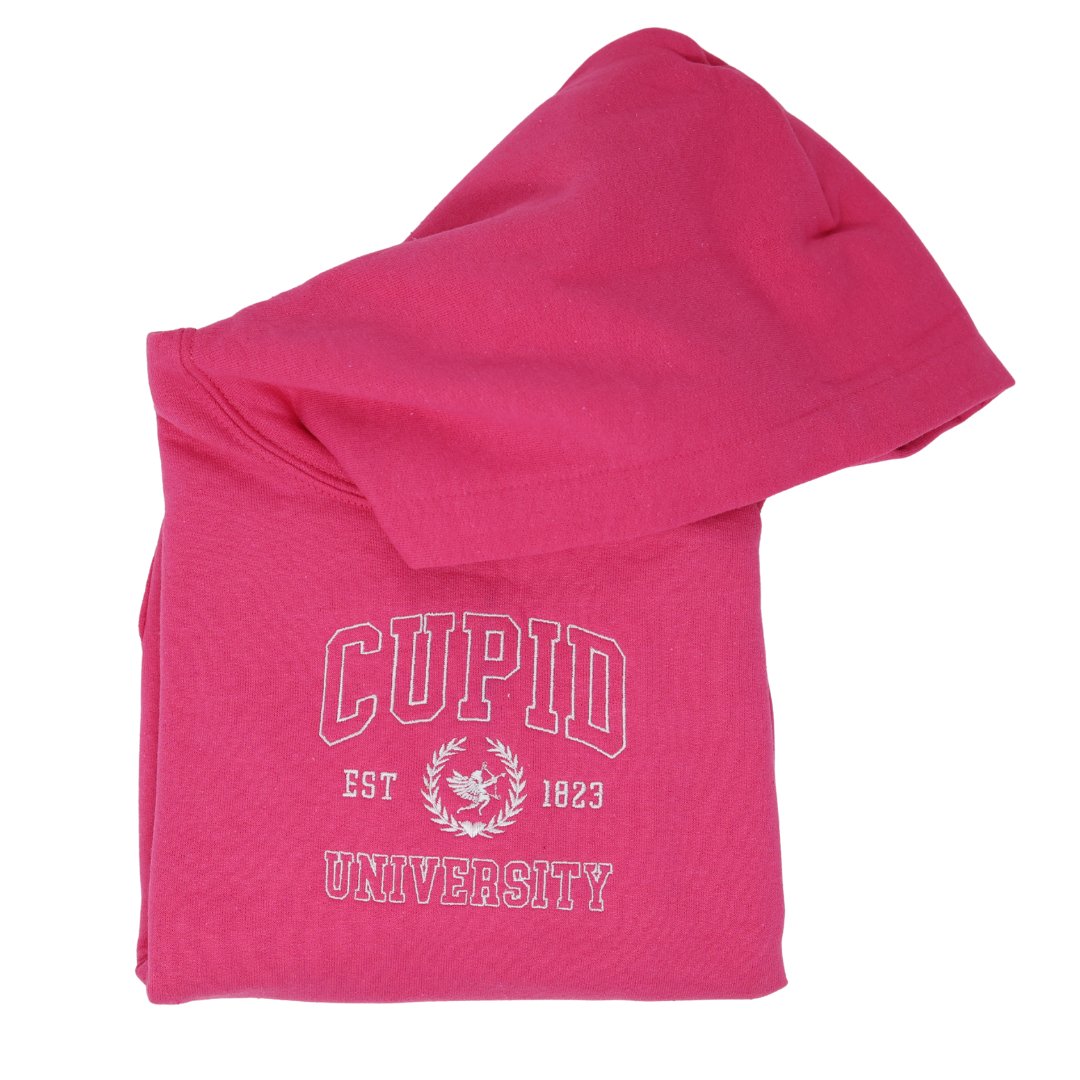 Cupid University Embroidered Kids Hoodie - Embroiderzilla