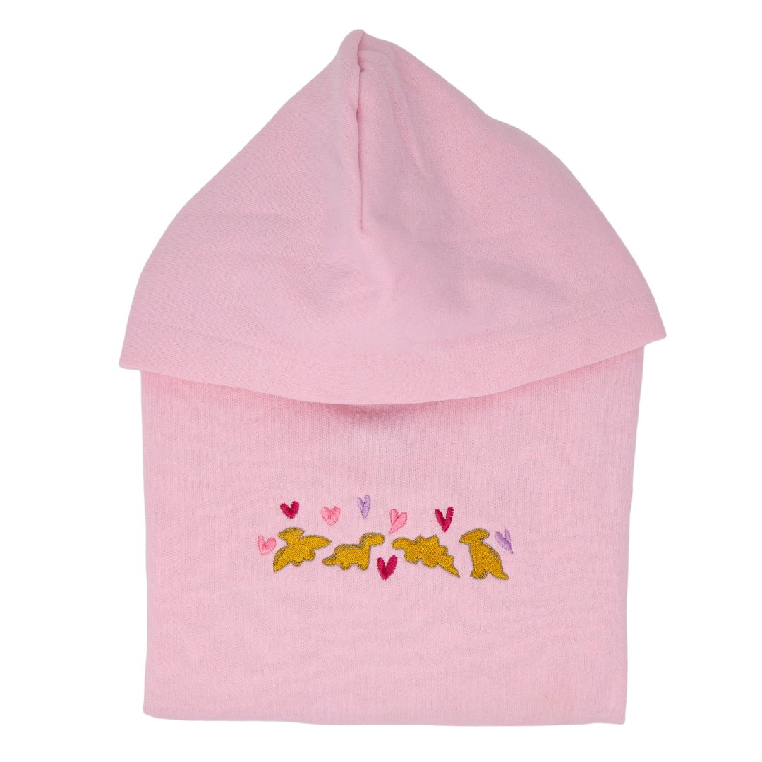 Dino Nuggets & Hearts Embroidered Kids Hoodie - Embroiderzilla