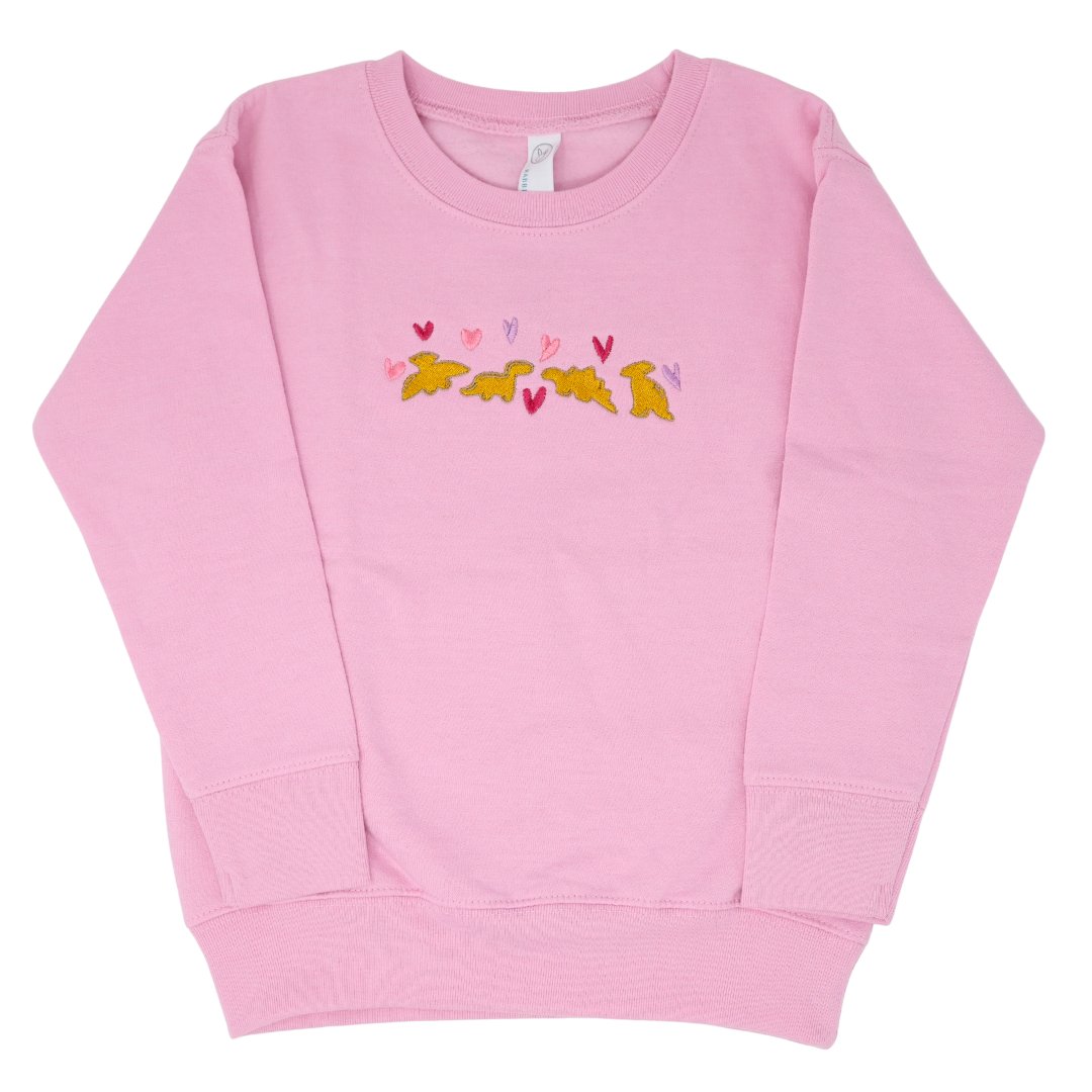 Dino Nuggets Toddler Embroidered Sweatshirt,Valentine Embroidered Sweatshirt - Embroiderzilla