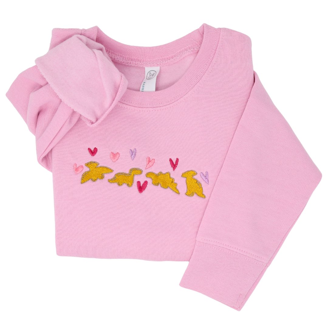 Dino Nuggets Toddler Embroidered Sweatshirt,Valentine Embroidered Sweatshirt - Embroiderzilla