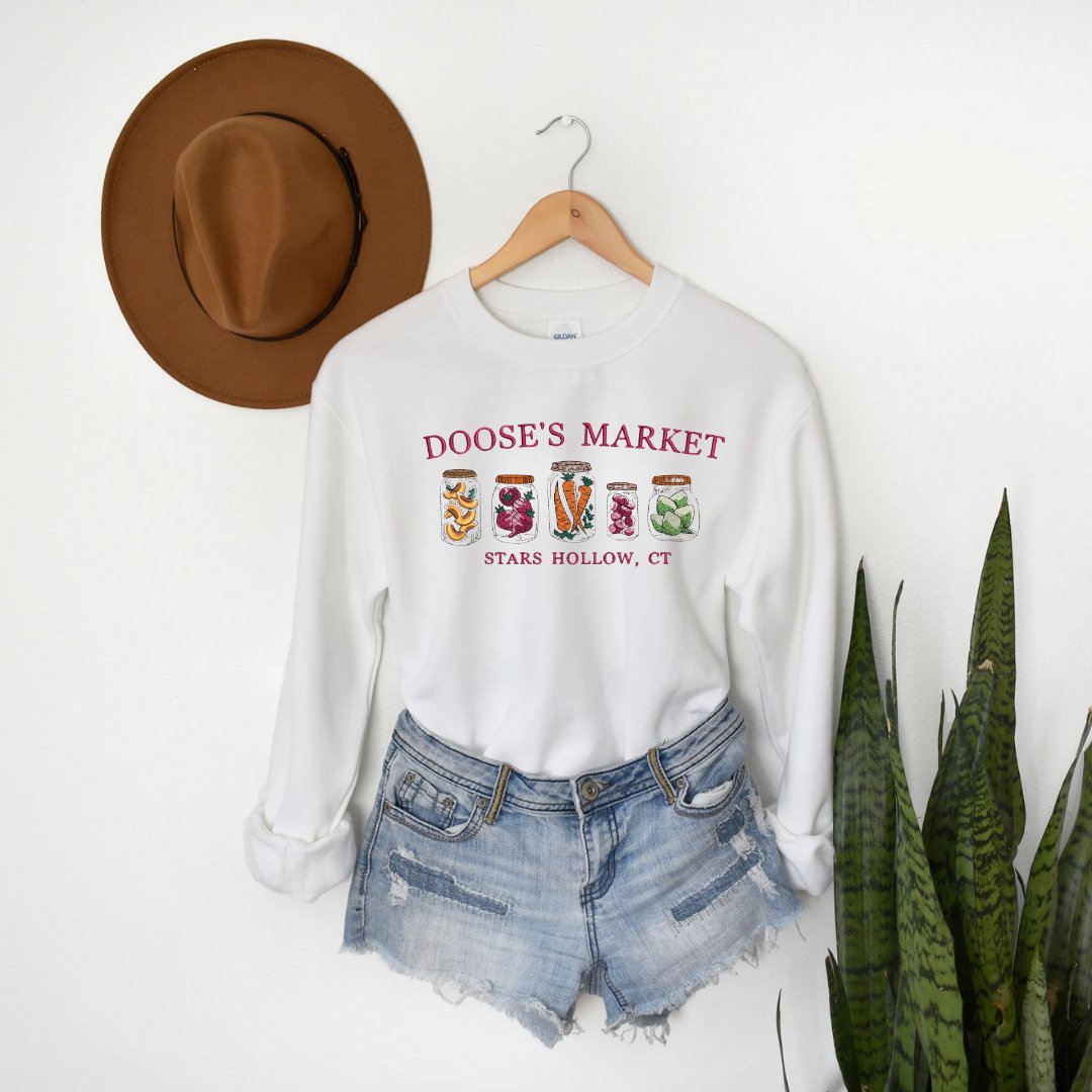 Doose's Market Mason Jars Embroidered Sweatshirt - Embroiderzilla