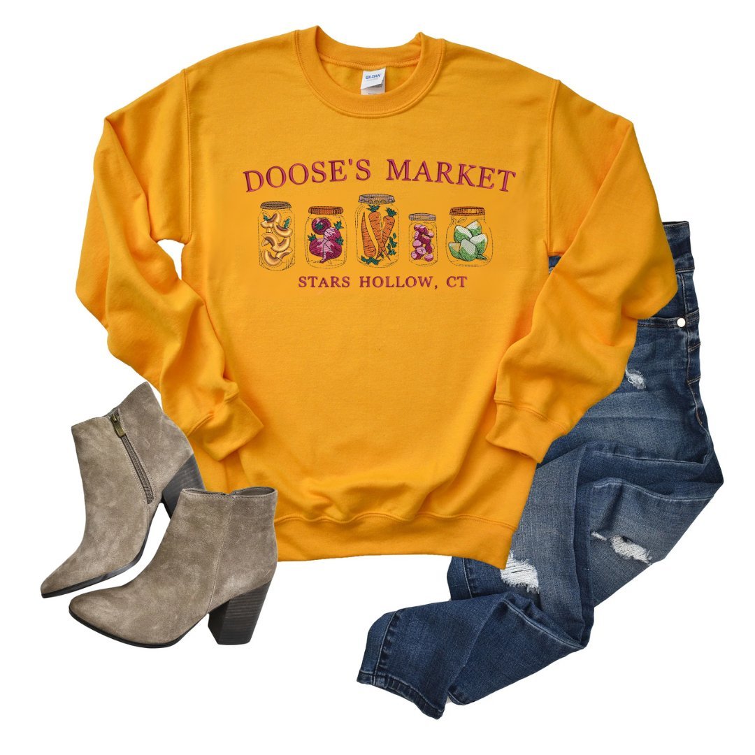 Doose's Market Mason Jars Embroidered Sweatshirt - Embroiderzilla