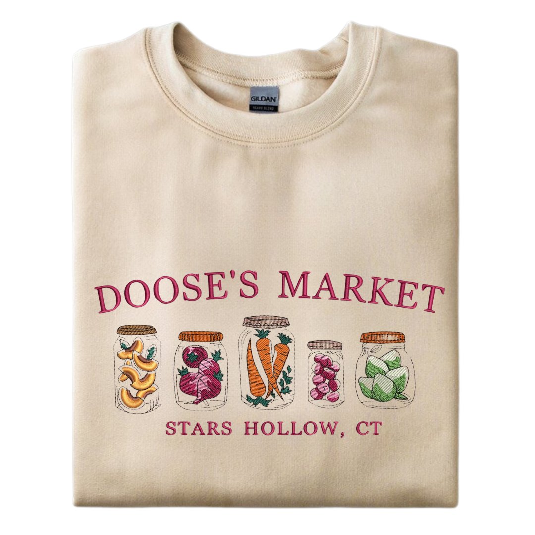 Doose's Market Mason Jars Embroidered Sweatshirt - Embroiderzilla