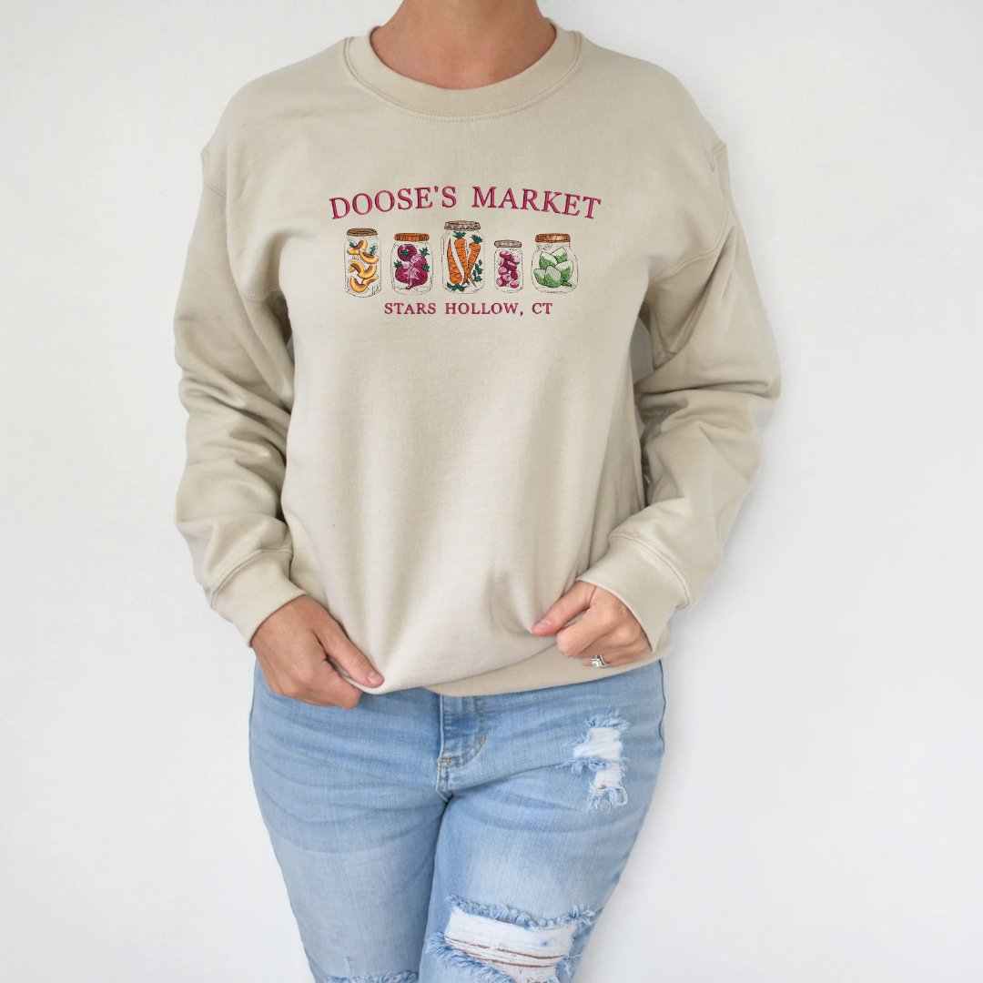 Doose's Market Mason Jars Embroidered Sweatshirt - Embroiderzilla