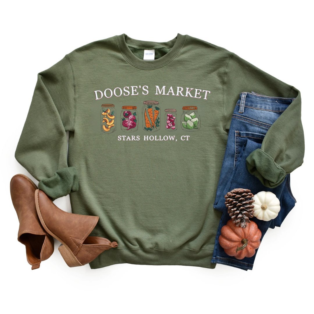 Doose's Market Mason Jars Embroidered Sweatshirt - Embroiderzilla