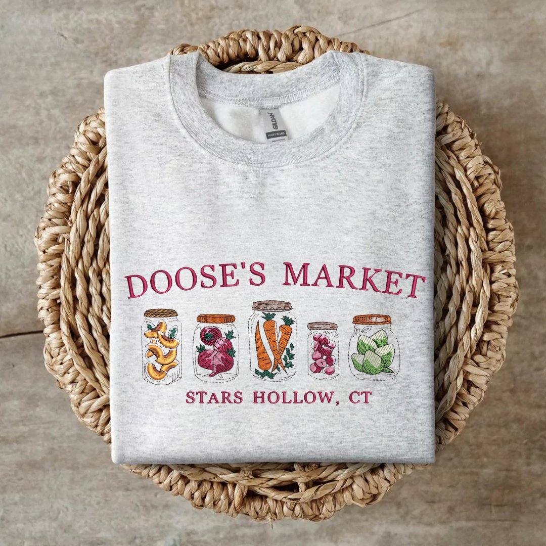 Doose's Market Mason Jars Embroidered Sweatshirt - Embroiderzilla