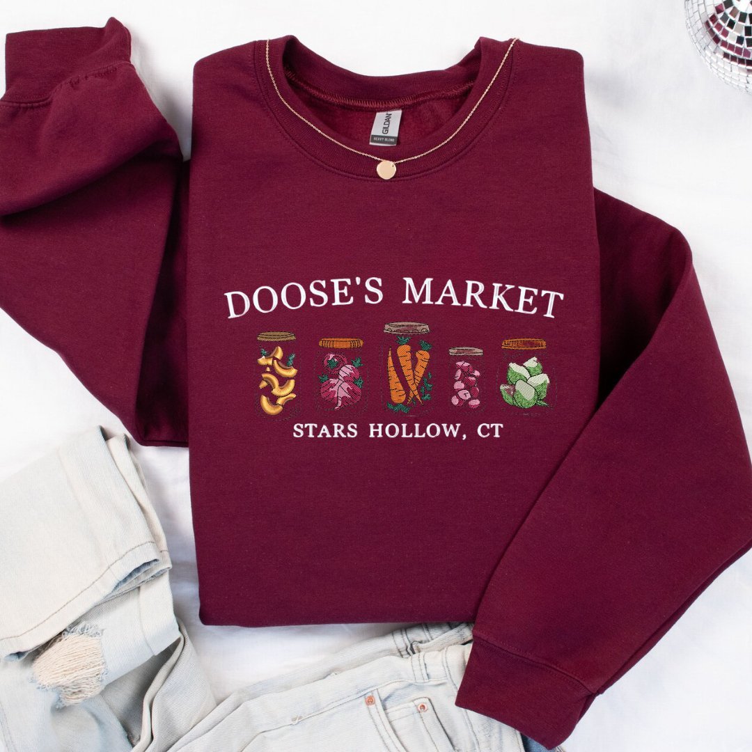 Doose's Market Mason Jars Embroidered Sweatshirt - Embroiderzilla