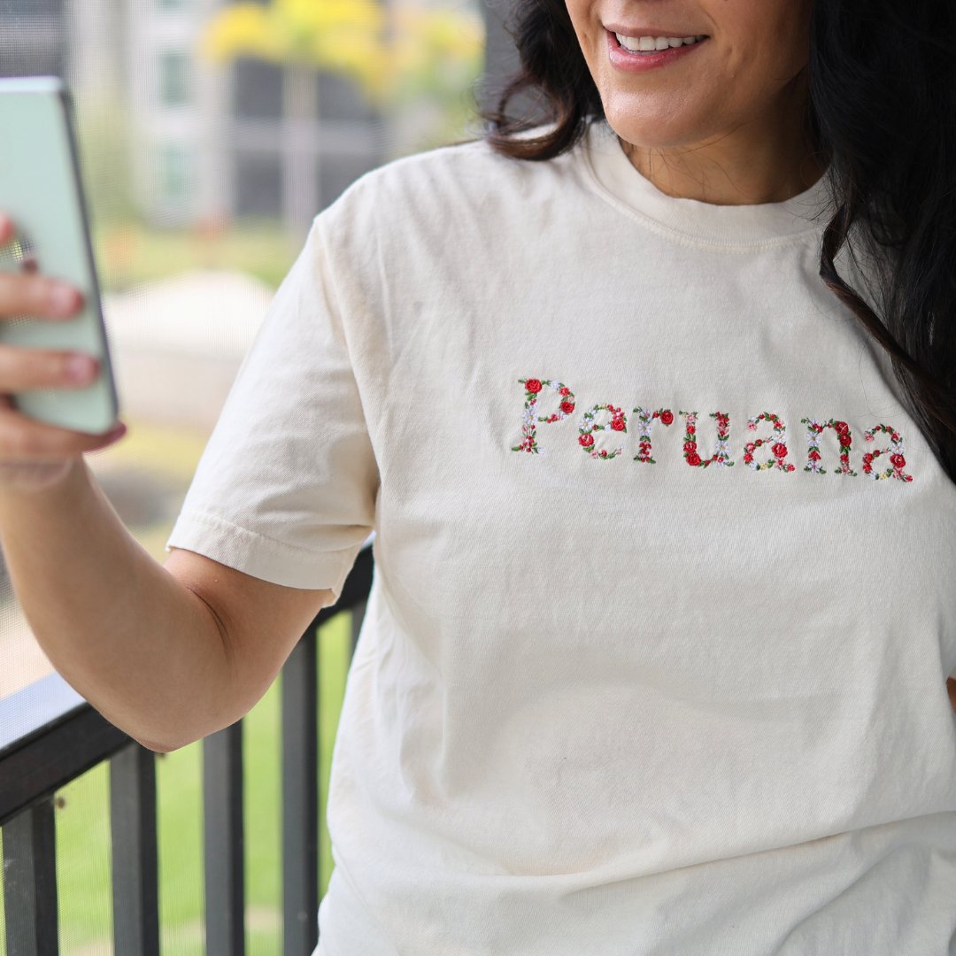 Embroidered "Peruana" T - Shirt - A Blend of Comfort and Cultural Pride - Embroiderzilla