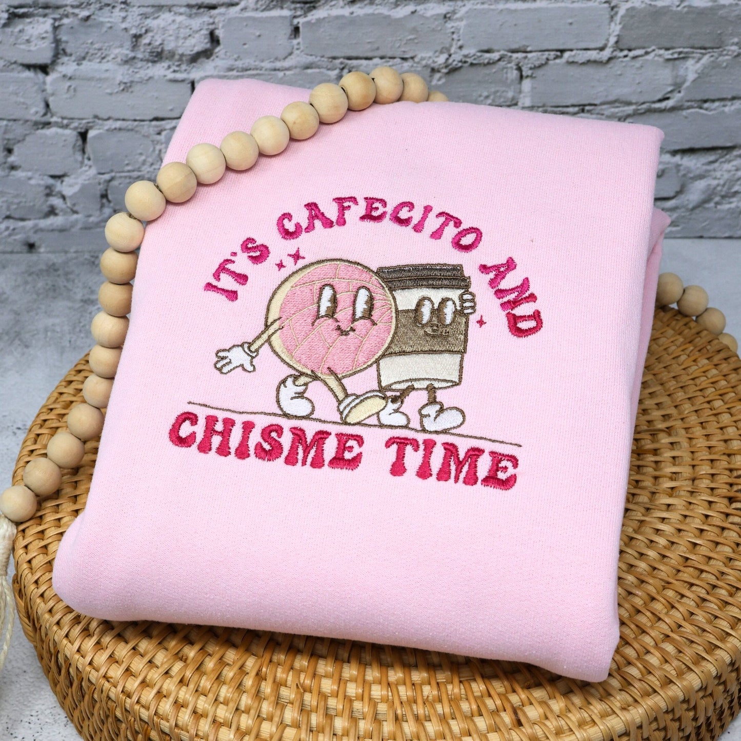 It's Cafecito and Chisme Time Embroidered Sweatshirt - Embroiderzilla