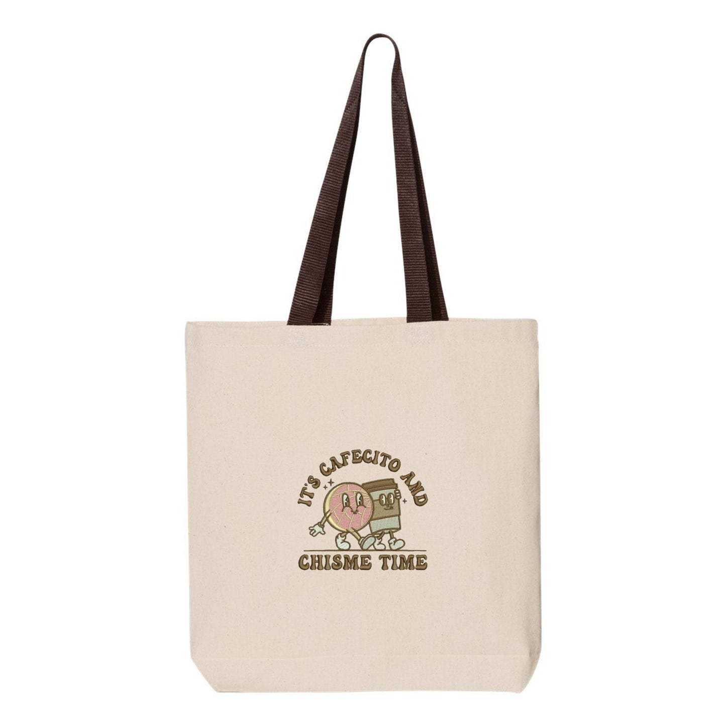 It's Cafecito & Chisme Time Embroidered Tote Bag - Embroiderzilla