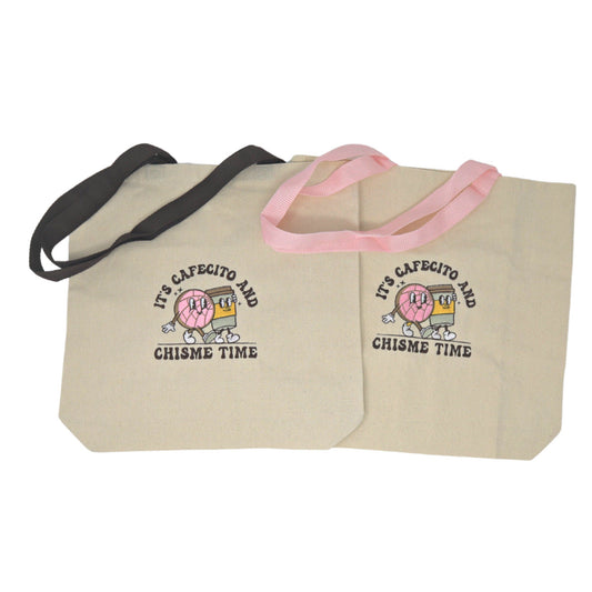 It's Cafecito & Chisme Time Embroidered Tote Bag - Embroiderzilla