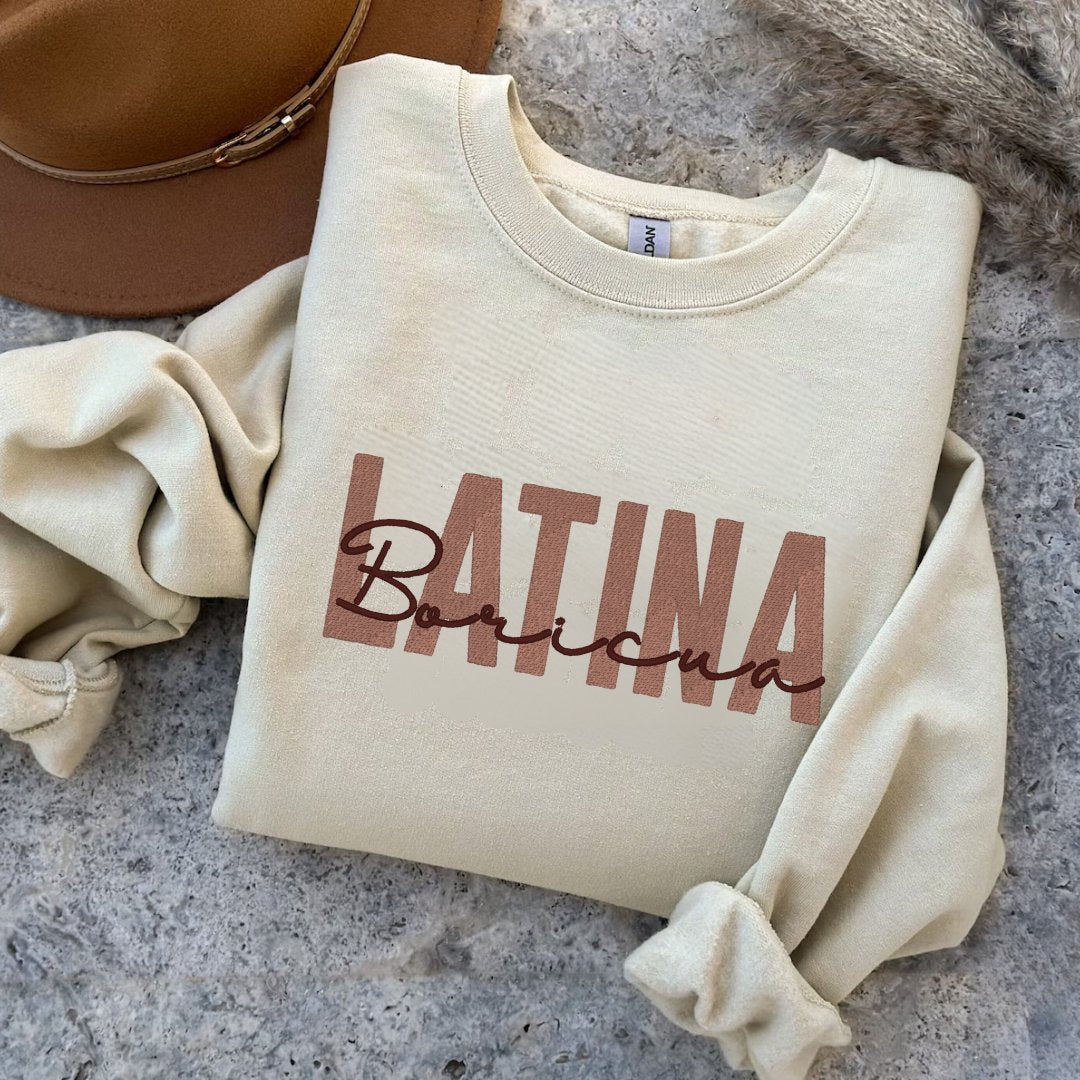 Latina Boricua Embroidered Sweatshirt - Embroiderzilla