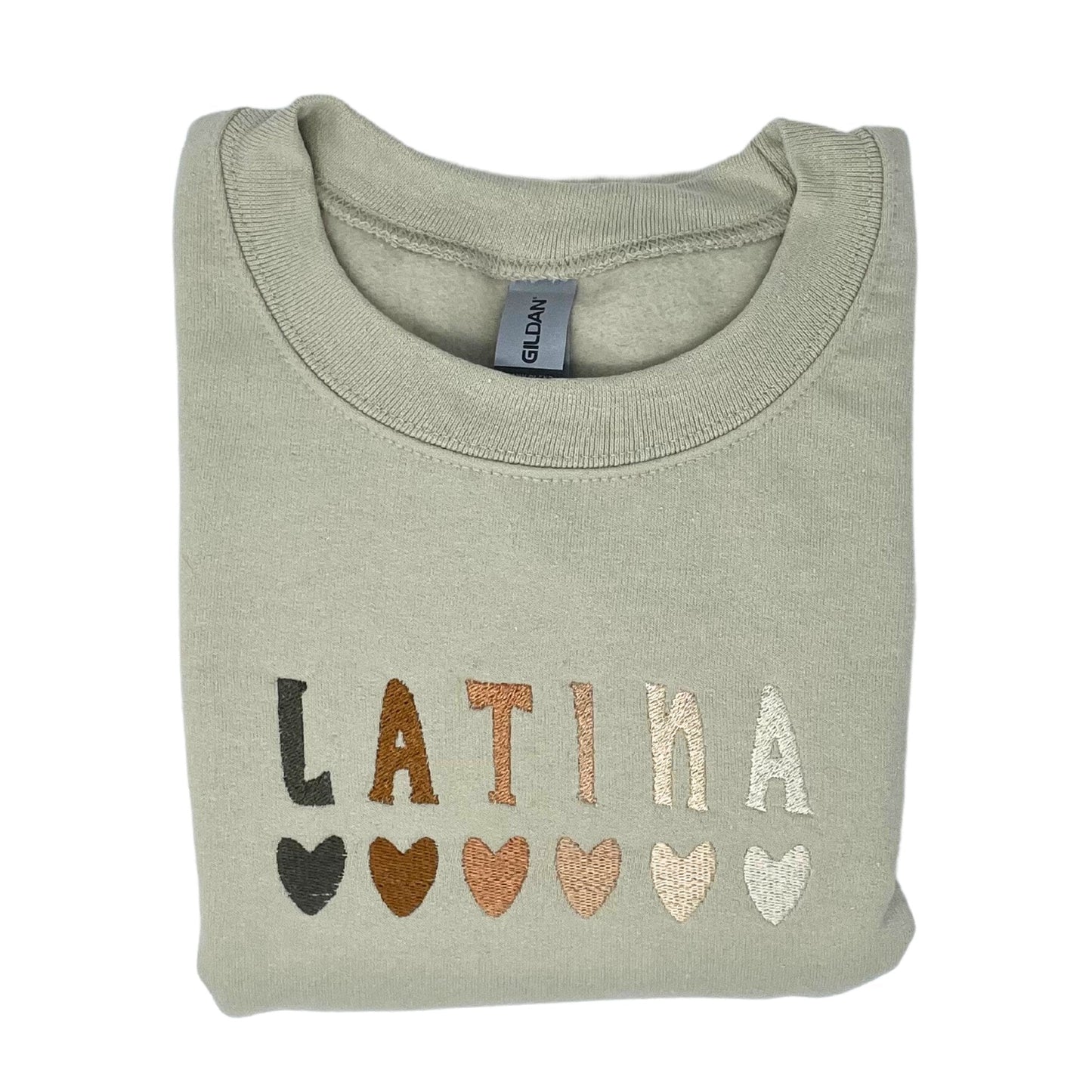 Latina Hearts Embroidered Sweatshirt - Embroiderzilla