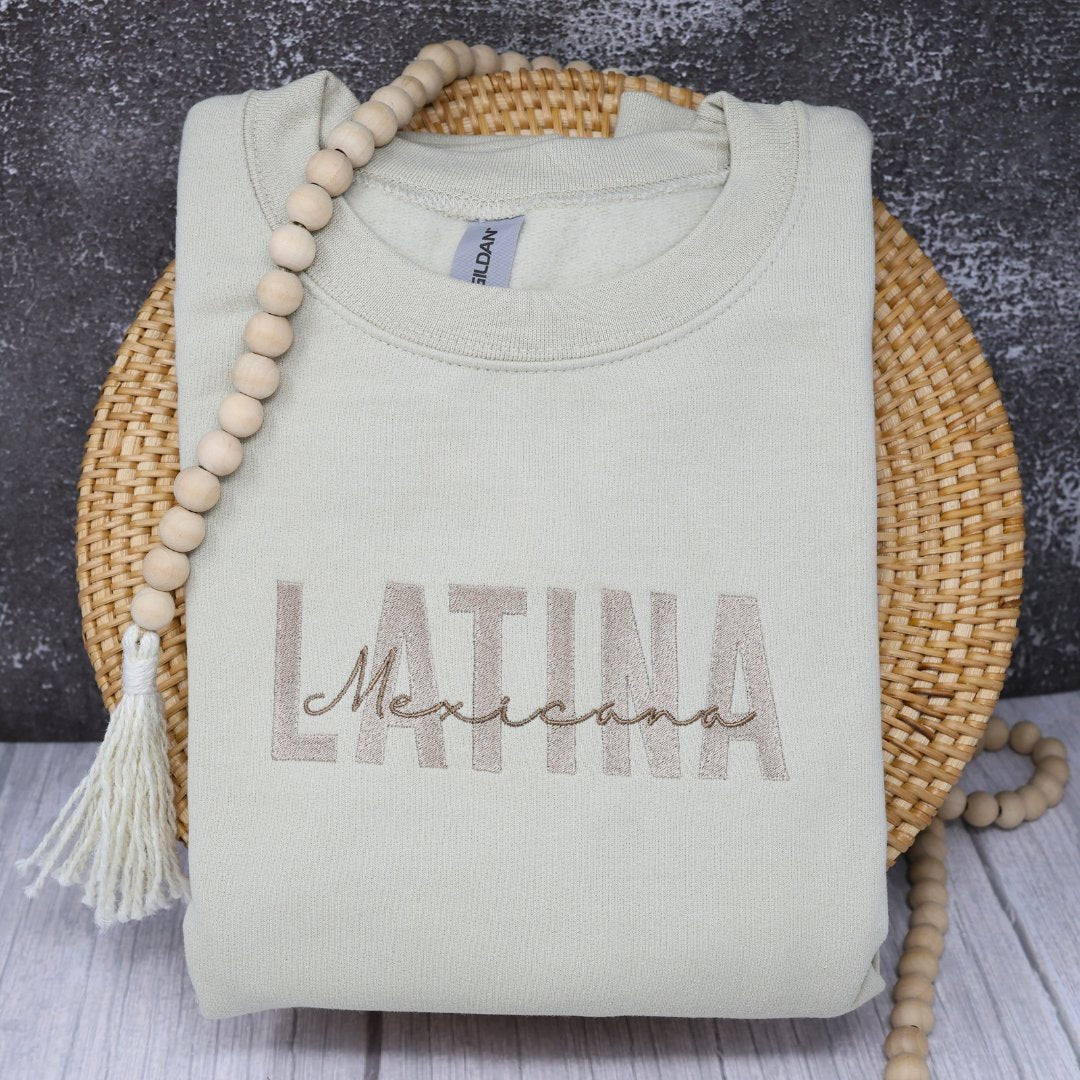 Latina Mexicana Embroidered Sweatshirt, Latina Sweatshirt - Embroiderzilla