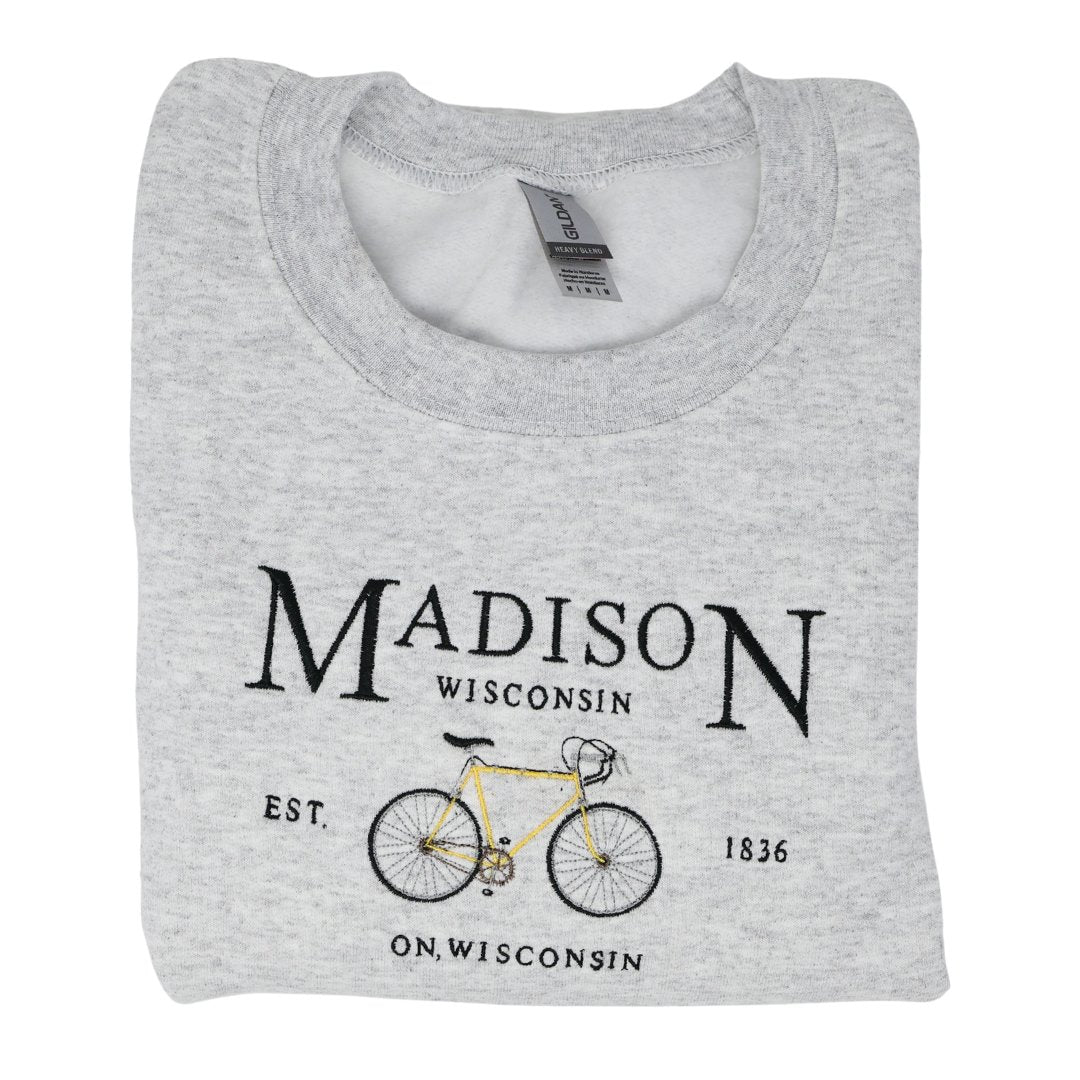 Madison Wisconsin Embroidered Sweatshirt - Embroiderzilla