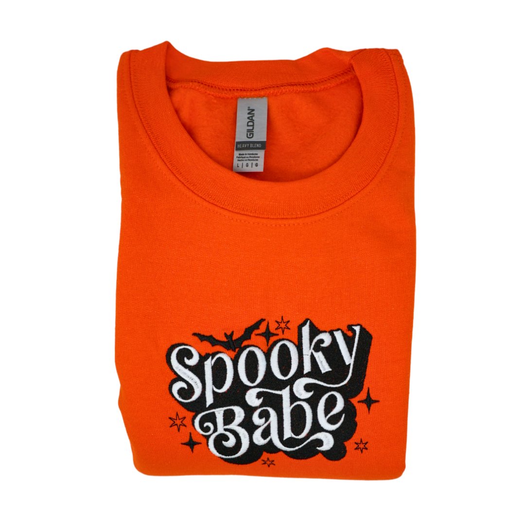 Spooky Babe Embroidered Sweatshirt - Embroiderzilla