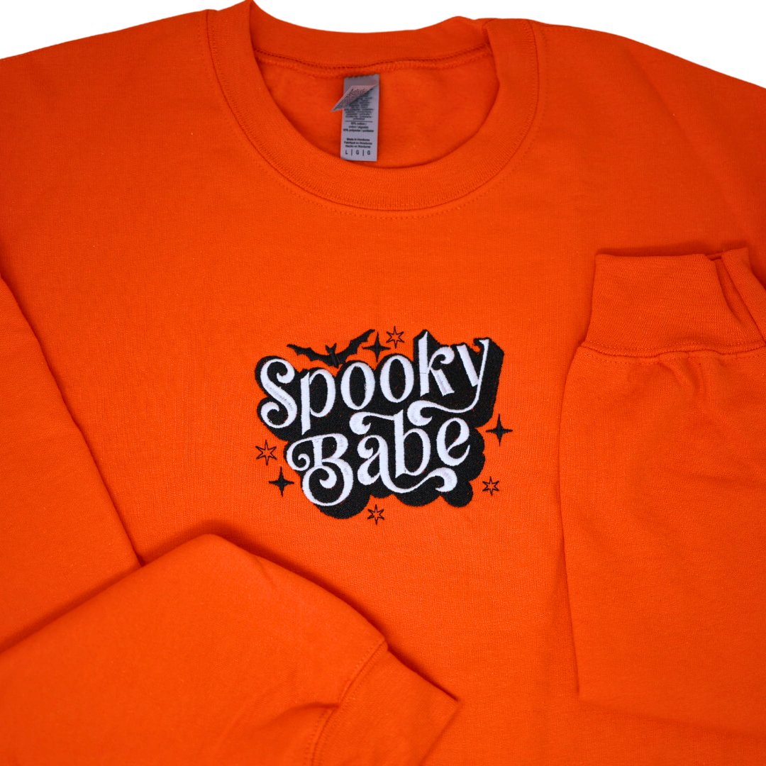 Spooky Babe Embroidered Sweatshirt - Embroiderzilla