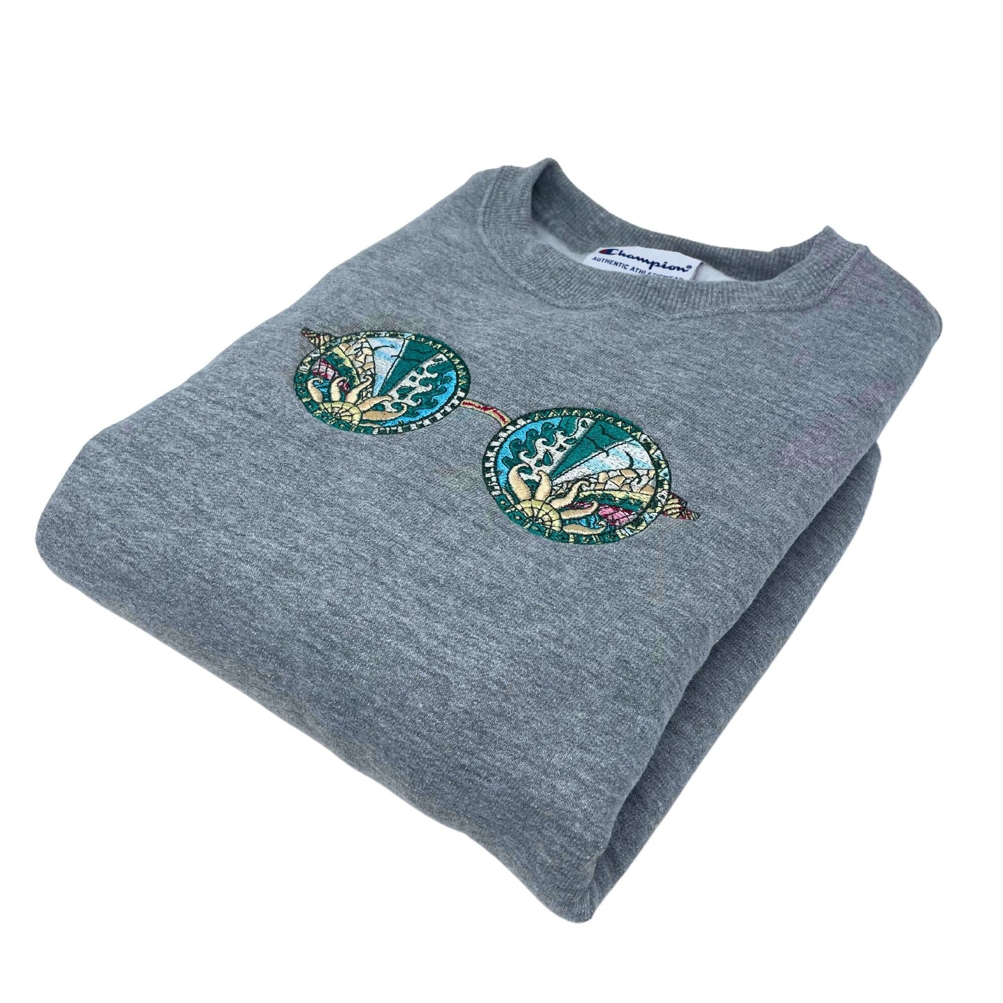 Sunglasses Beach Style Embroidered Sweater with Aquatic Vibes - Embroiderzilla