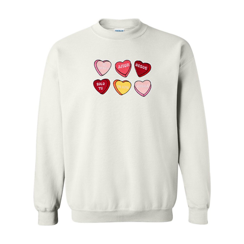 Sweeter Together: Candy Hearts Embroidered Sweatshirt Collection - Embroiderzilla